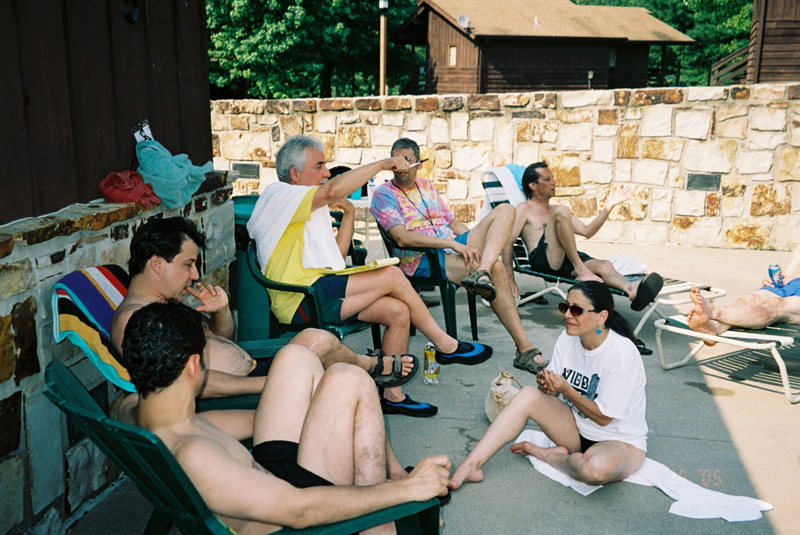 committee meets poolside